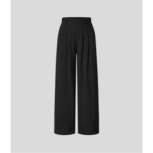 NWT Halara Black Wide-Leg Women's Pants linen feel palazzo trouser